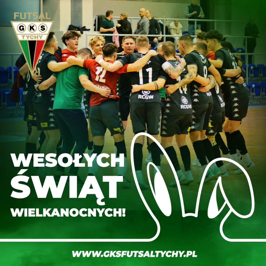 Zielona grafika ze zdjęciem GKS Futsal Tychy